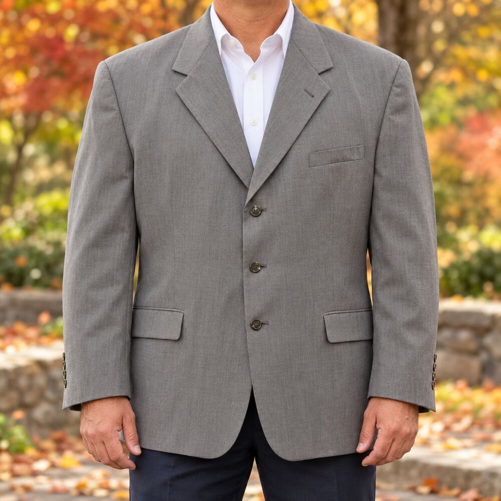 Tommy Hilfiger gray blazer men's apx XL 44–46 three button sport coat